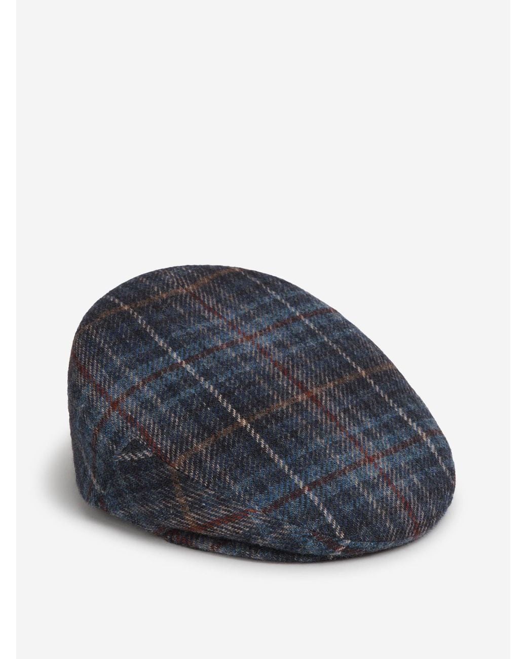 Lock & Hatters Blue Tweed Plaid Beret for men