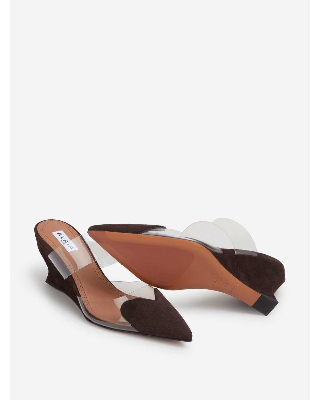Alaïa White Transparent-Panel Wedge Sandal