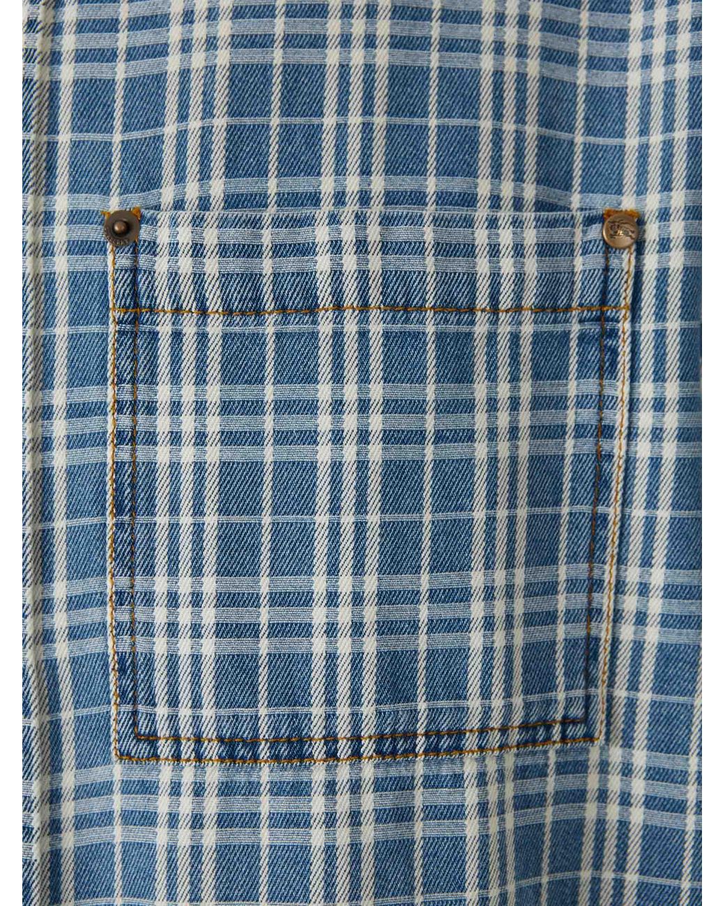Burberry Blue Short Sleeve Plaid Shirt for men