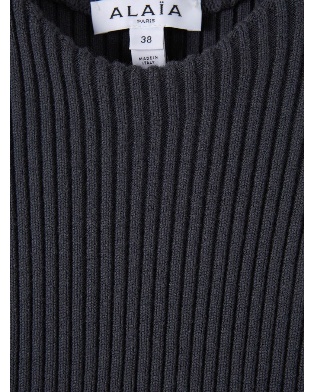 Alaïa Blue Ribbed Skater Dress