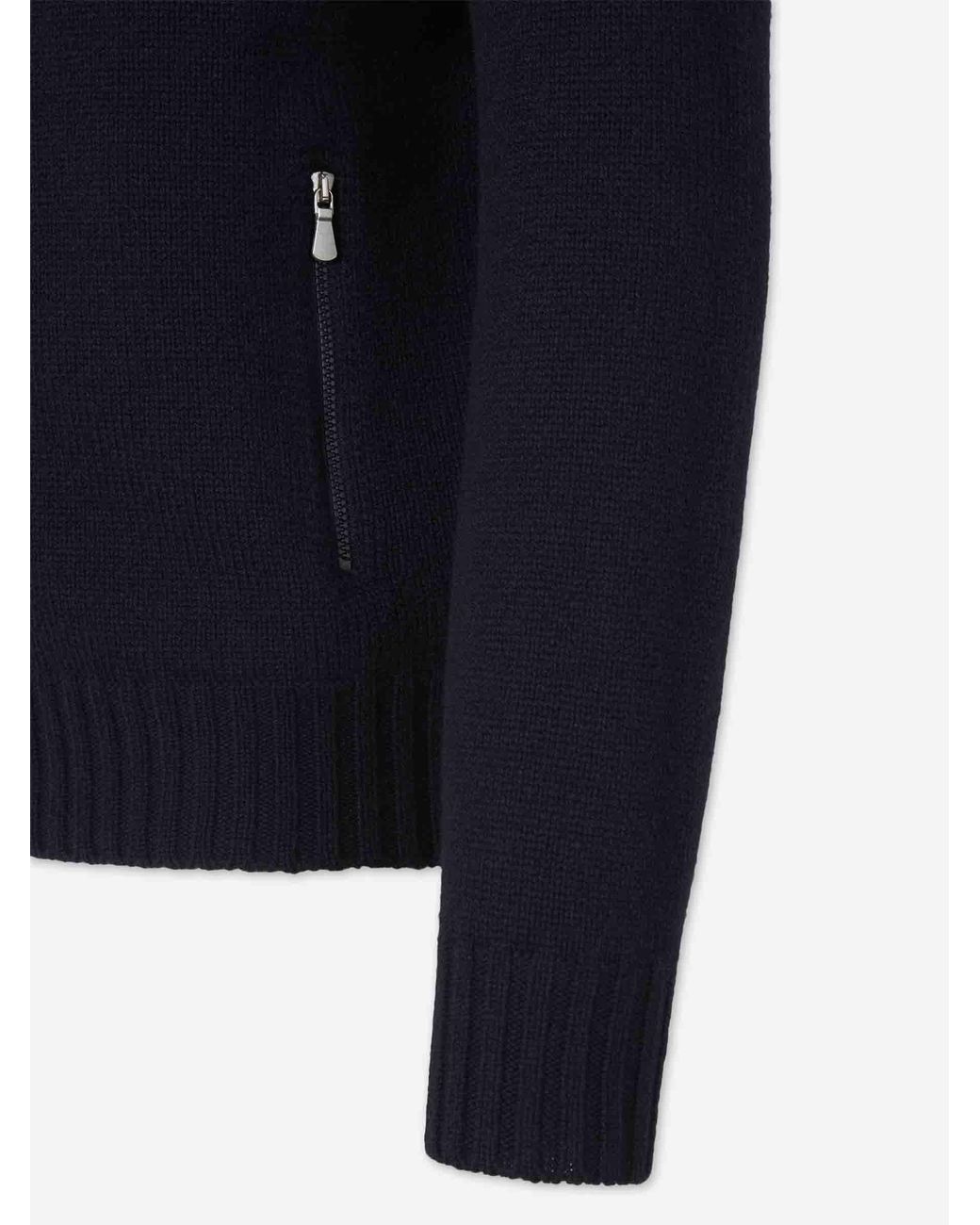 Santa Eulalia Blue Wool Zip Cardigan for men
