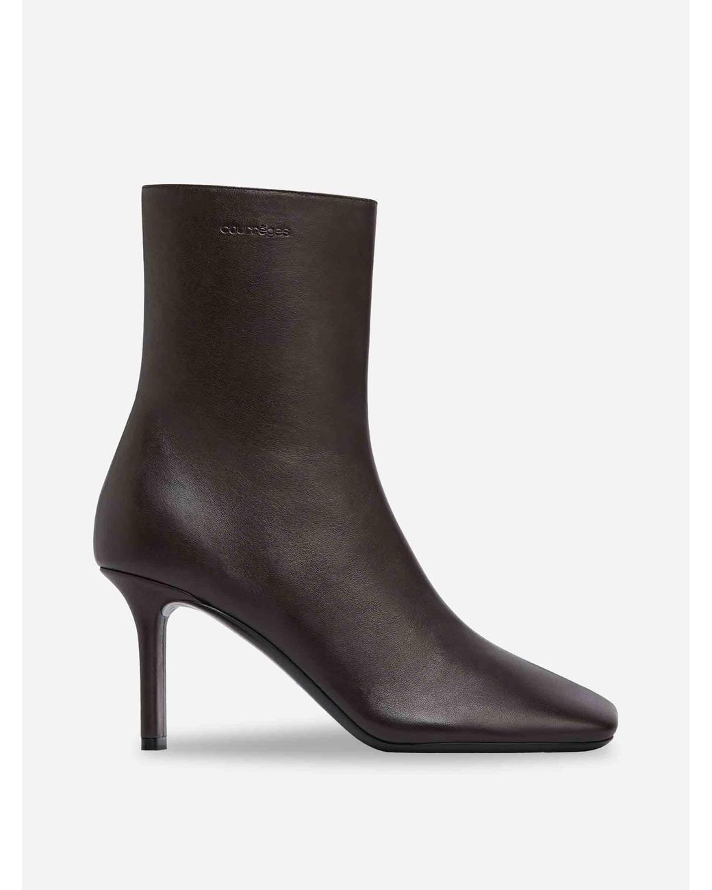 Courreges Brown Square Toe Ankle Boots