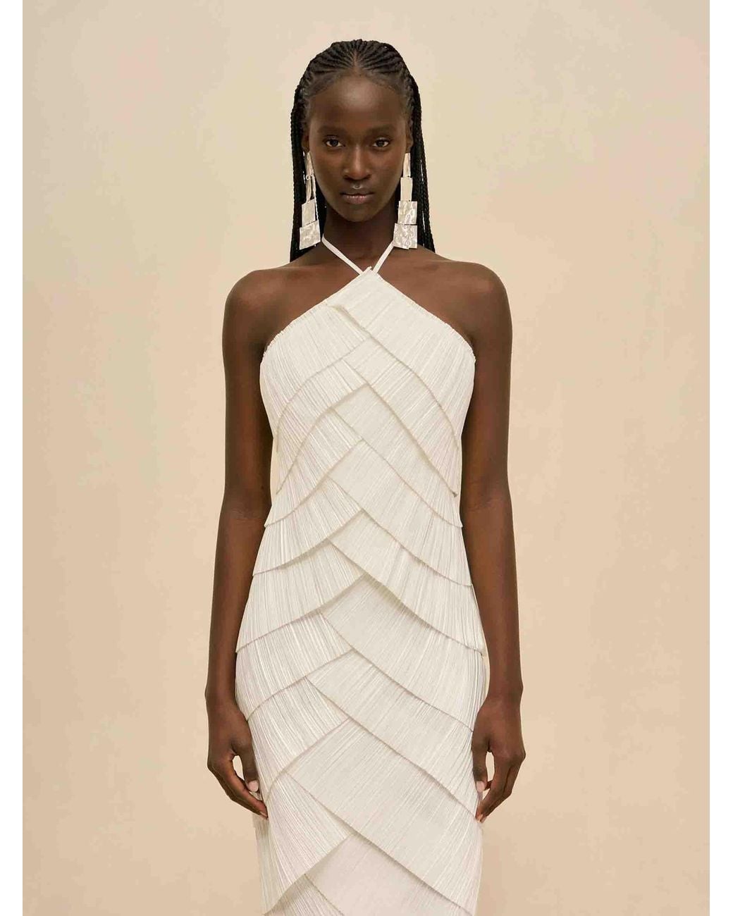 Cult Gaia White Patrizia Fringe Dress
