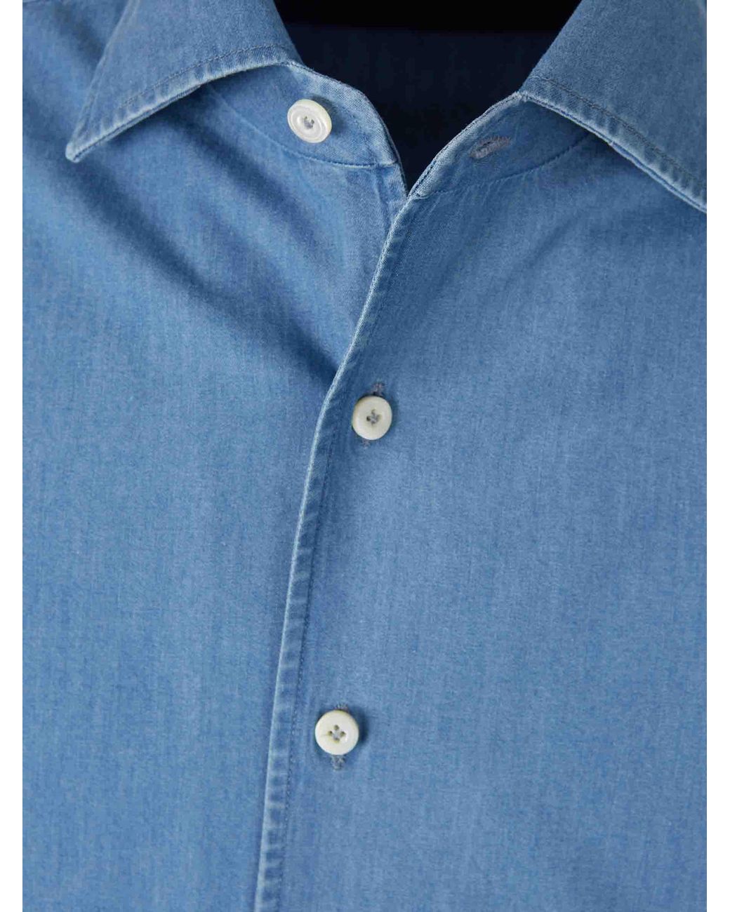 Santa Eulalia Blue Cotton Denim Shirt for men