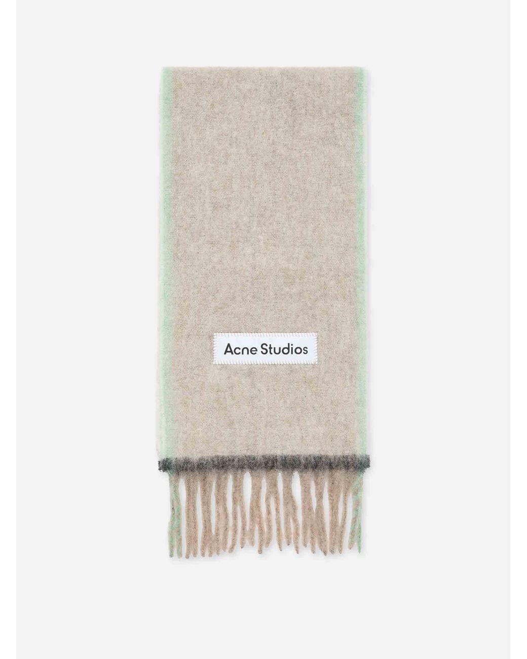 Acne White Wool Knit Scarf