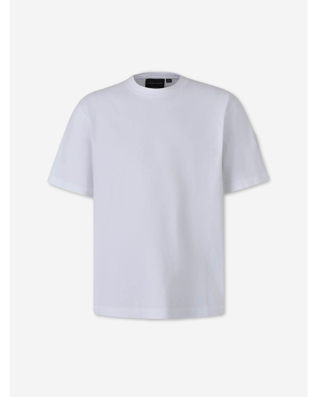 Canada Goose White Plain Cotton T-Shirt for men