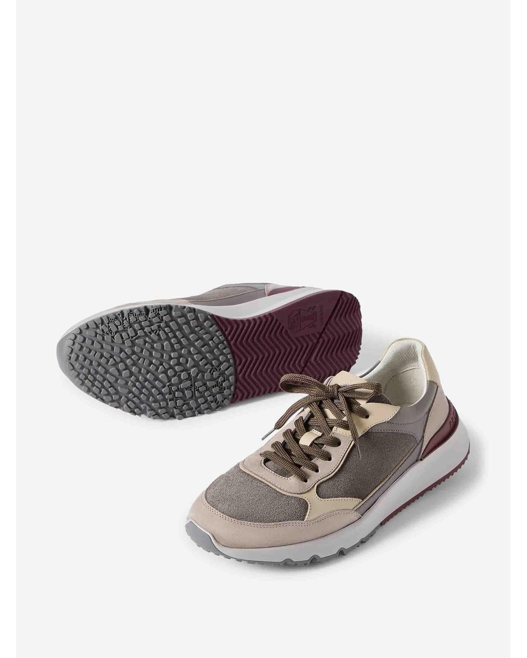 Brunello Cucinelli White Nubuck Suede Sports Shoes for men