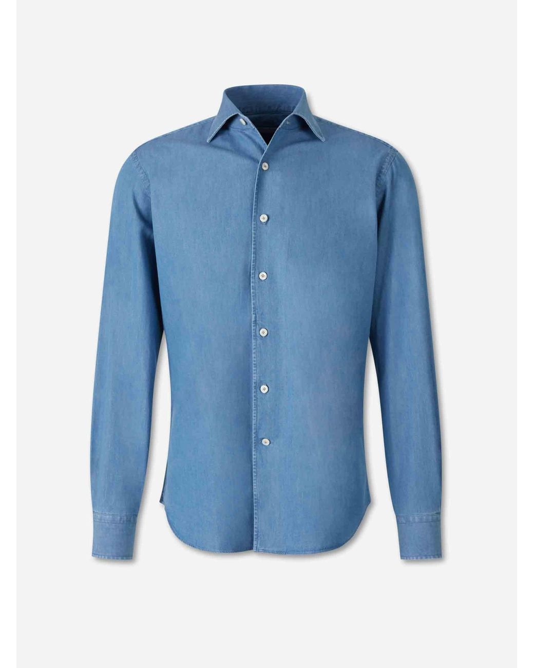 Santa Eulalia Blue Cotton Denim Shirt for men