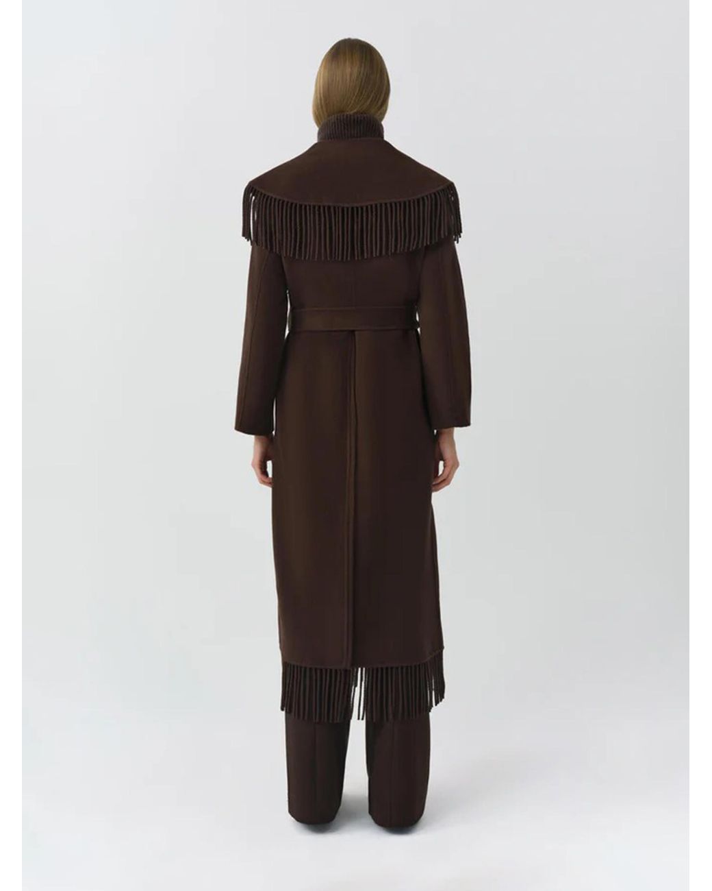 Jonathan Simkhai Brown Carrie Fringe Coat