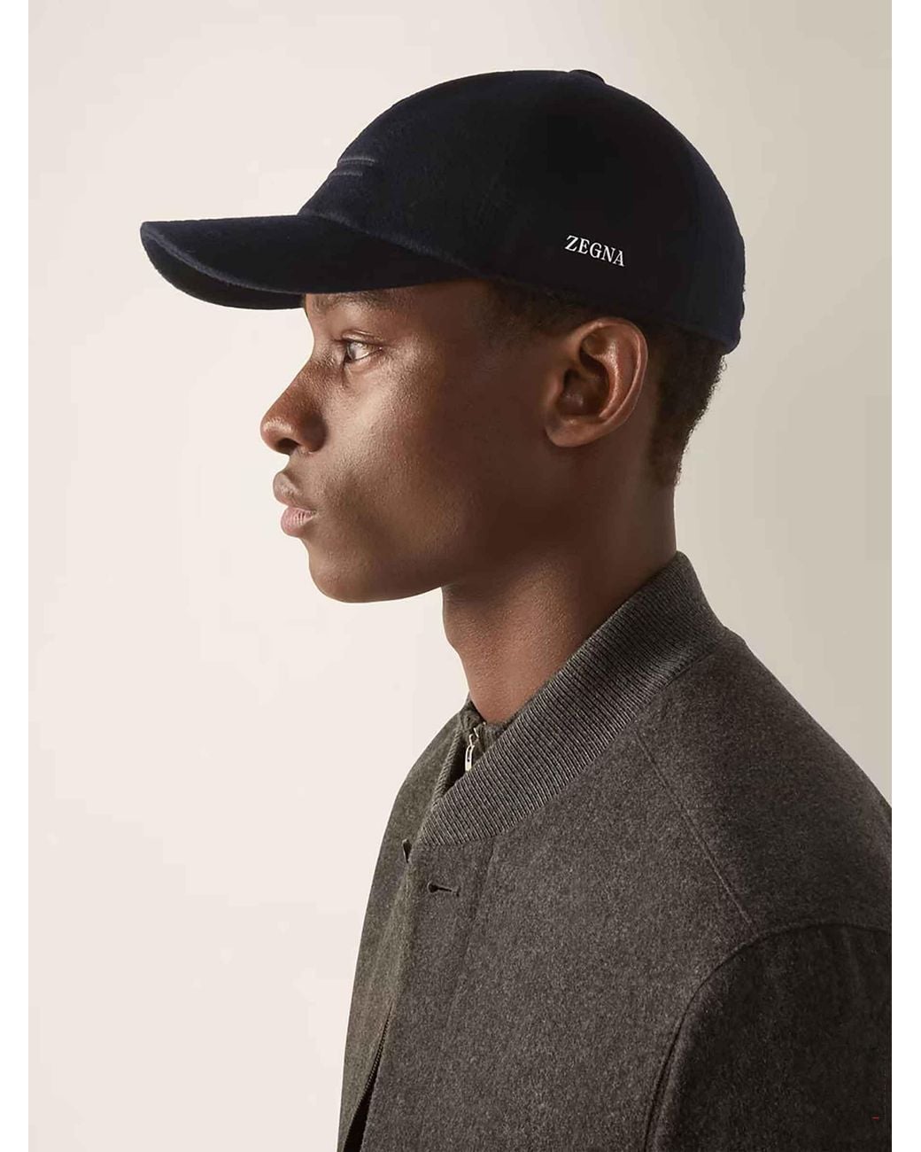 Zegna Blue Cashmere Baseball Cap for men