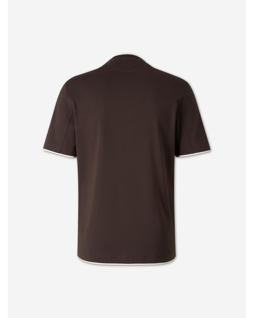 Brunello Cucinelli Brown Layered Short Sleeve T-Shirt for men