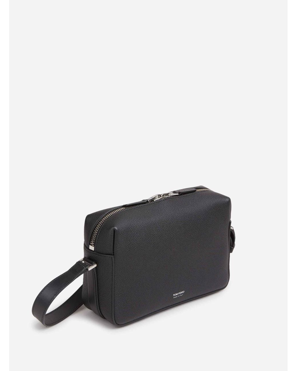 Tom Ford Black Leather Shoulder Bag for men