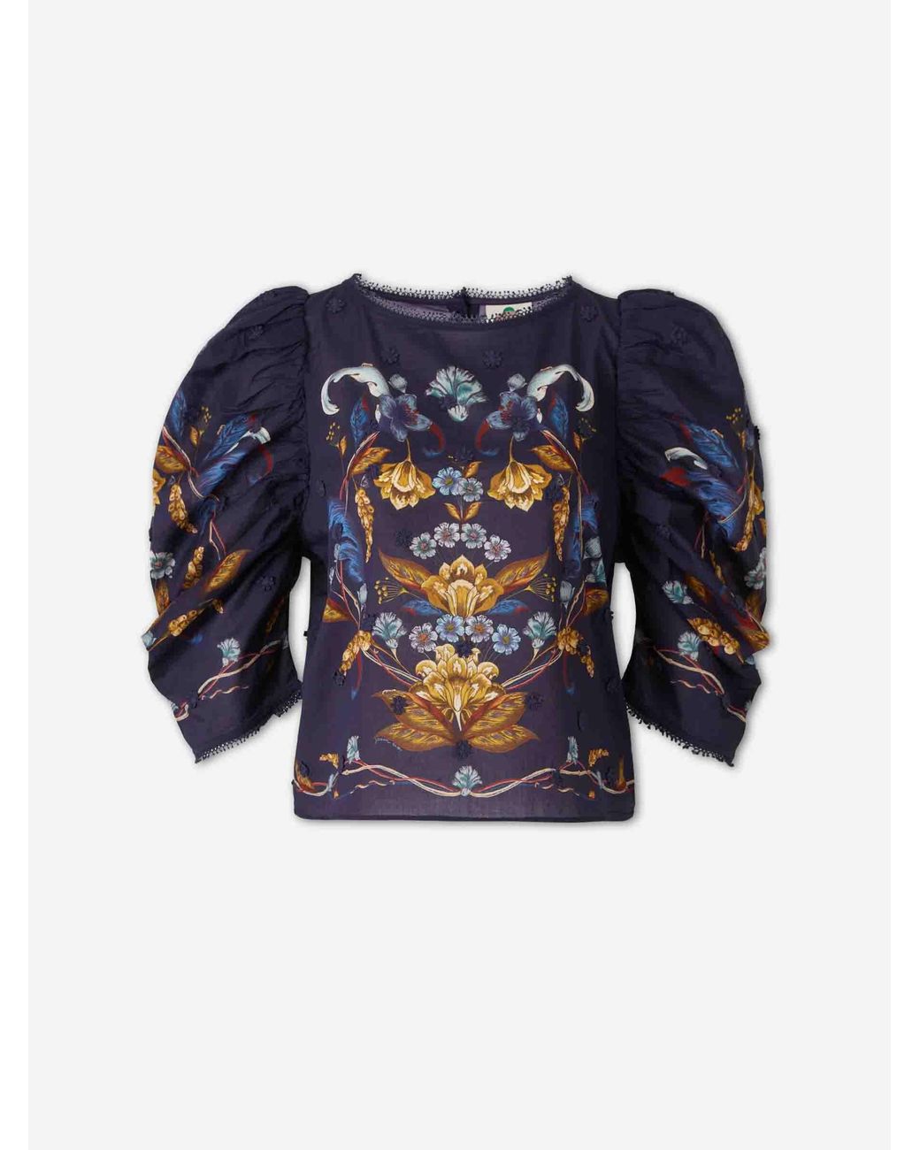 Farm Rio Blue Golden Nature Blouse