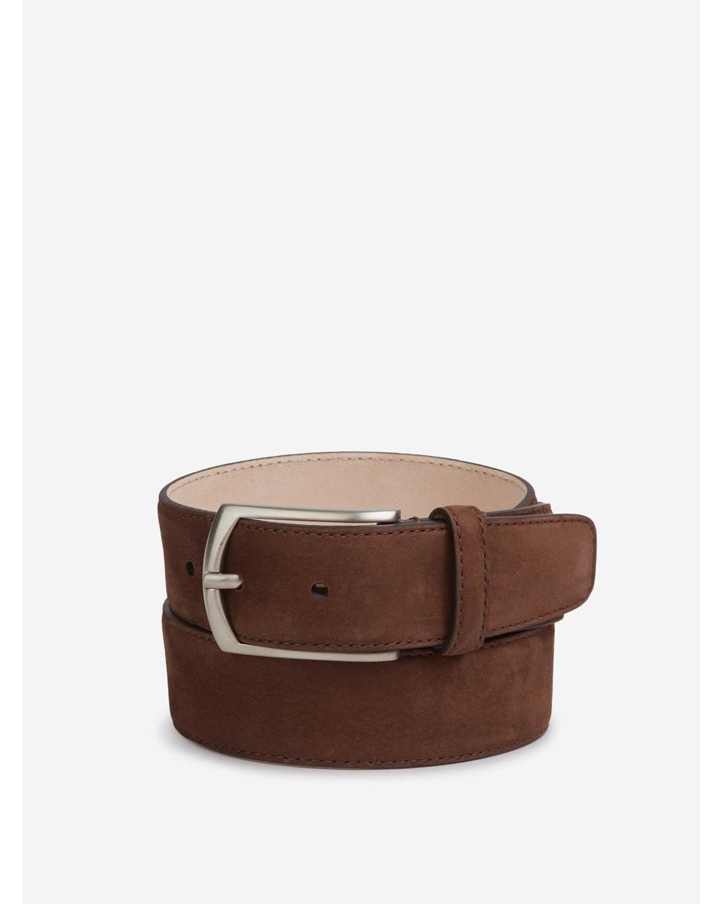 Santa Eulalia Brown Solid Leather Belt for men