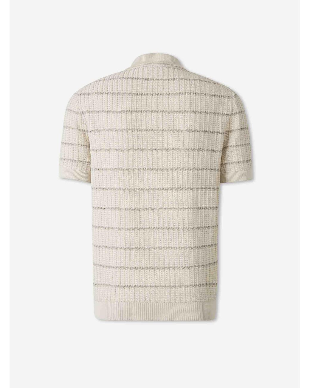 Brioni White Polo Dot Striped for men