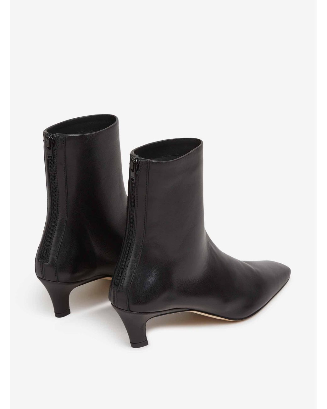 Totême White Leather Heeled Ankle Boots