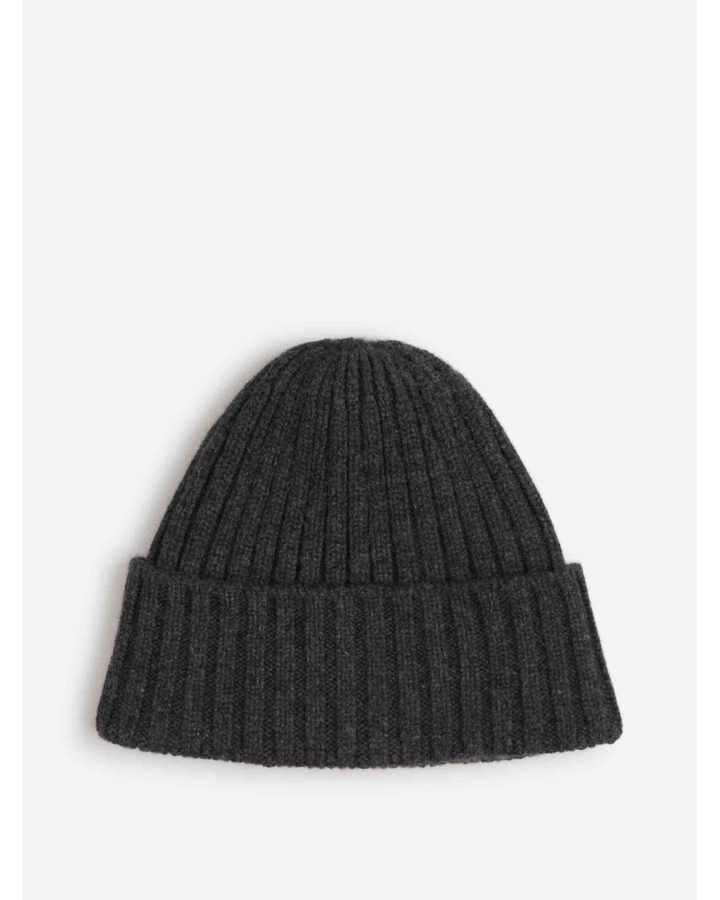 Fedeli Black Ribbed Cashmere Hat for men
