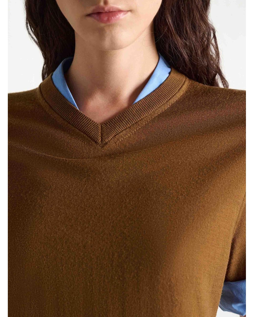 Dorothee Schumacher Brown Layered Wool Sweater