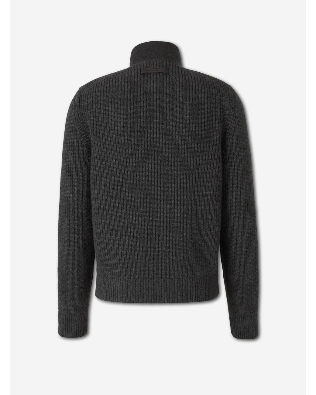 Zegna Black Cashmere Zip Cardigan for men