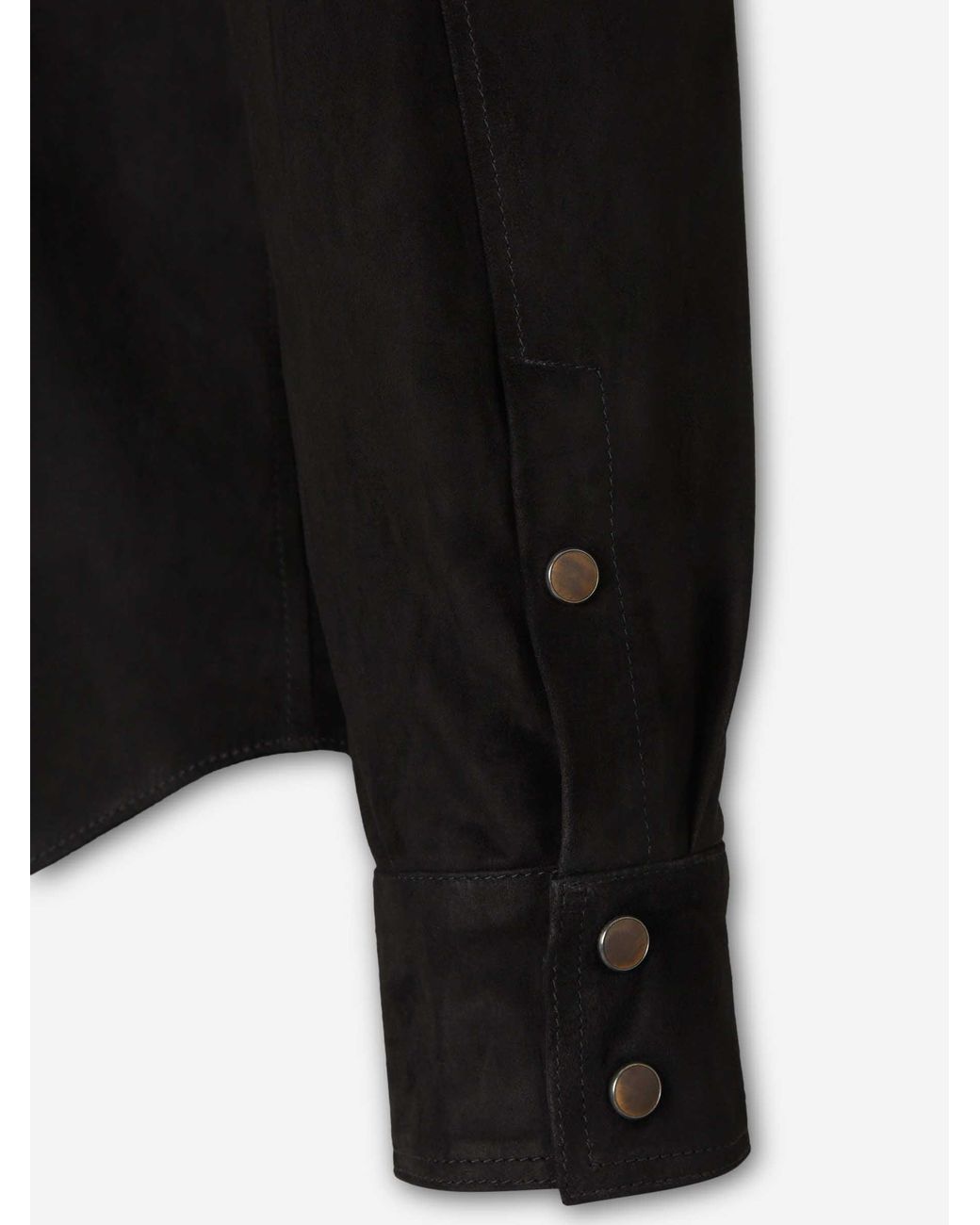 Santa Eulalia Black Suede Overshirt for men