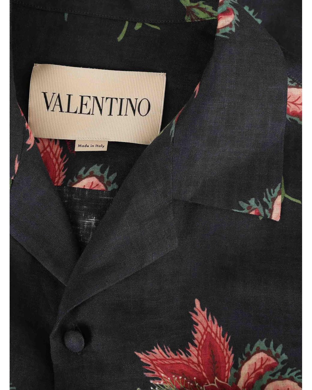 Camicia Di Carta Floreale di Valentino in Blue da Uomo