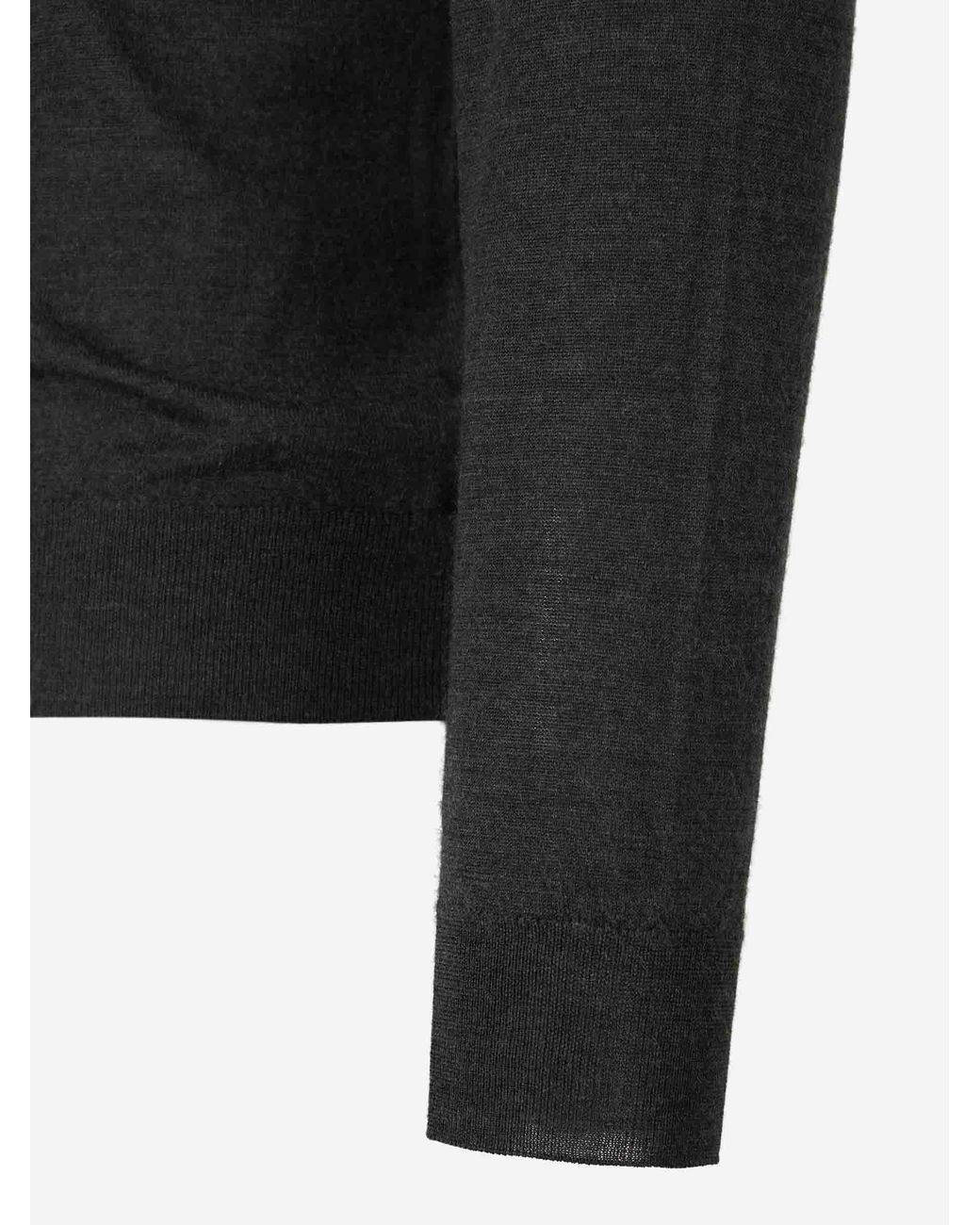 Santa Eulalia Black Cashmere And Silk Polo for men