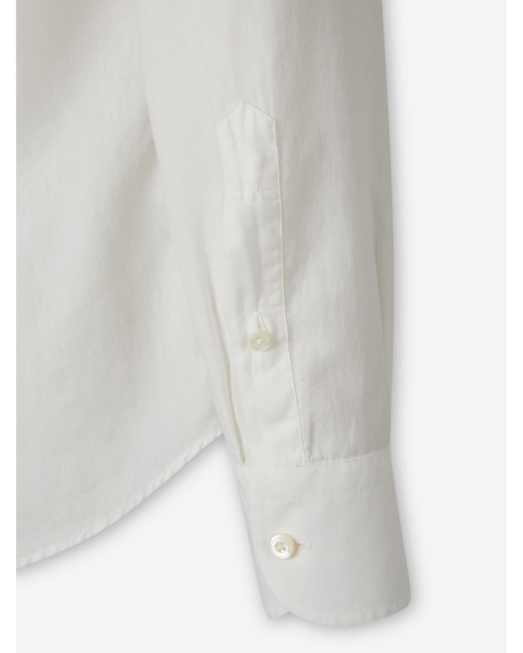 Santa Eulalia White Plain Cotton Shirt for men