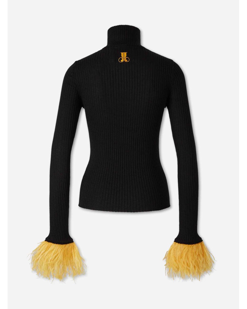 LaDoubleJ Black Ribbed Feather T-Shirt