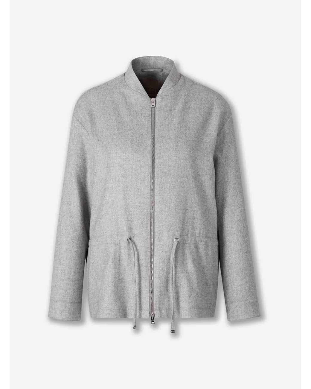 Herno Gray Cashmere Silk Casual Jacket