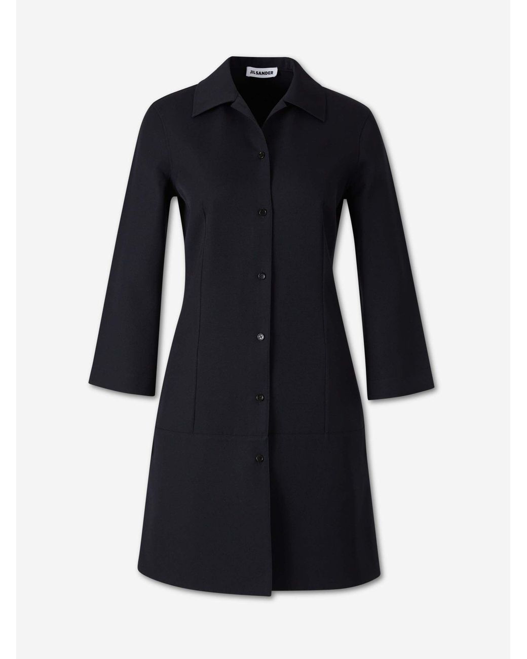 Jil Sander Blue Long Wool Coat