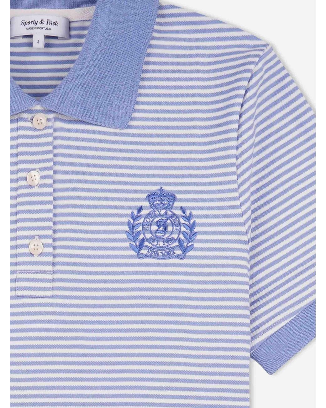 Sporty & Rich Blue Polo Ny Crest Prep