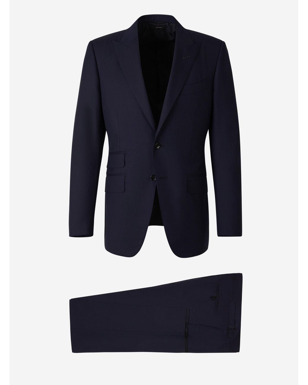 Tom Ford Blue Plain Wool Suit for men