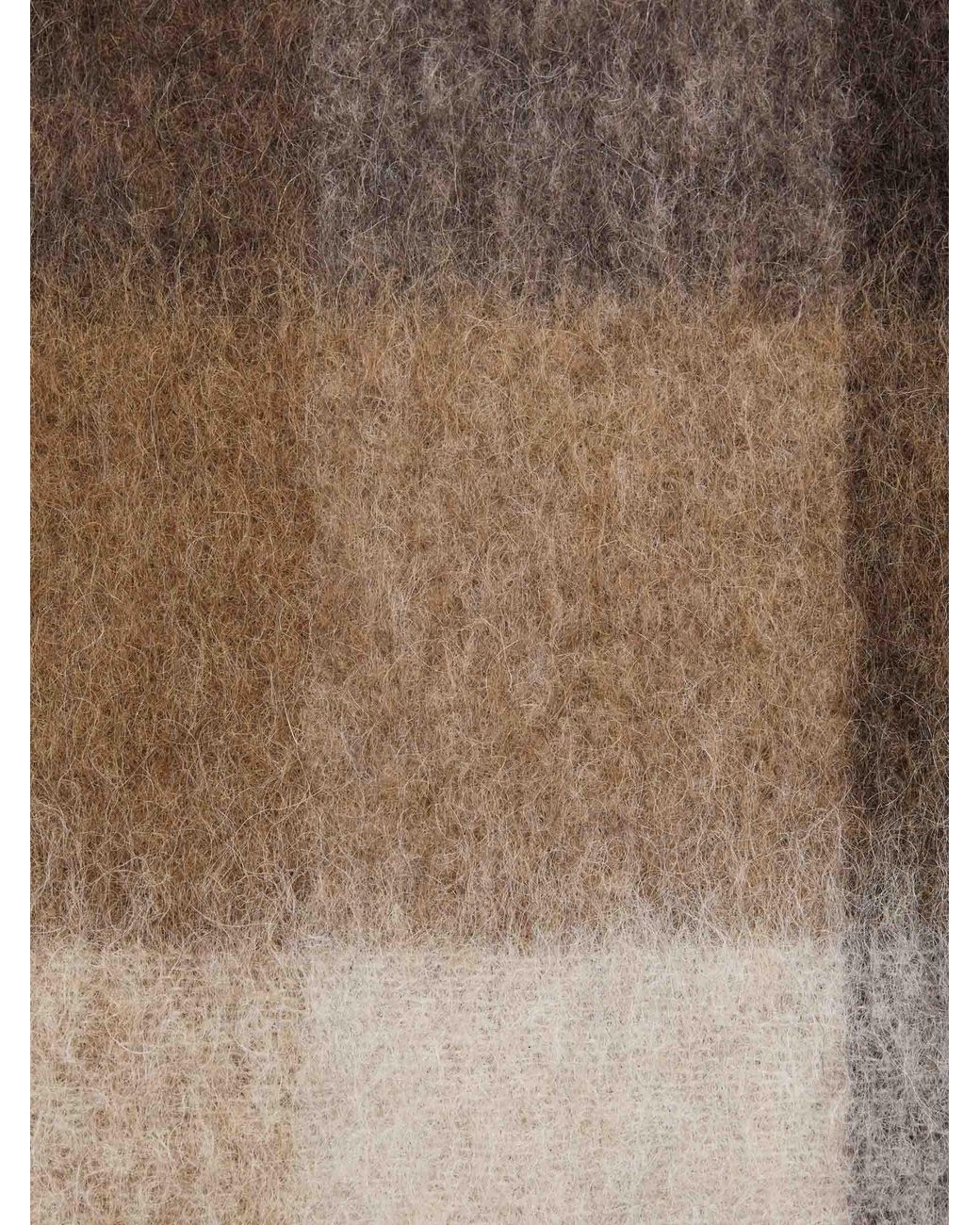 Acne Brown Wool Plaid Scarf
