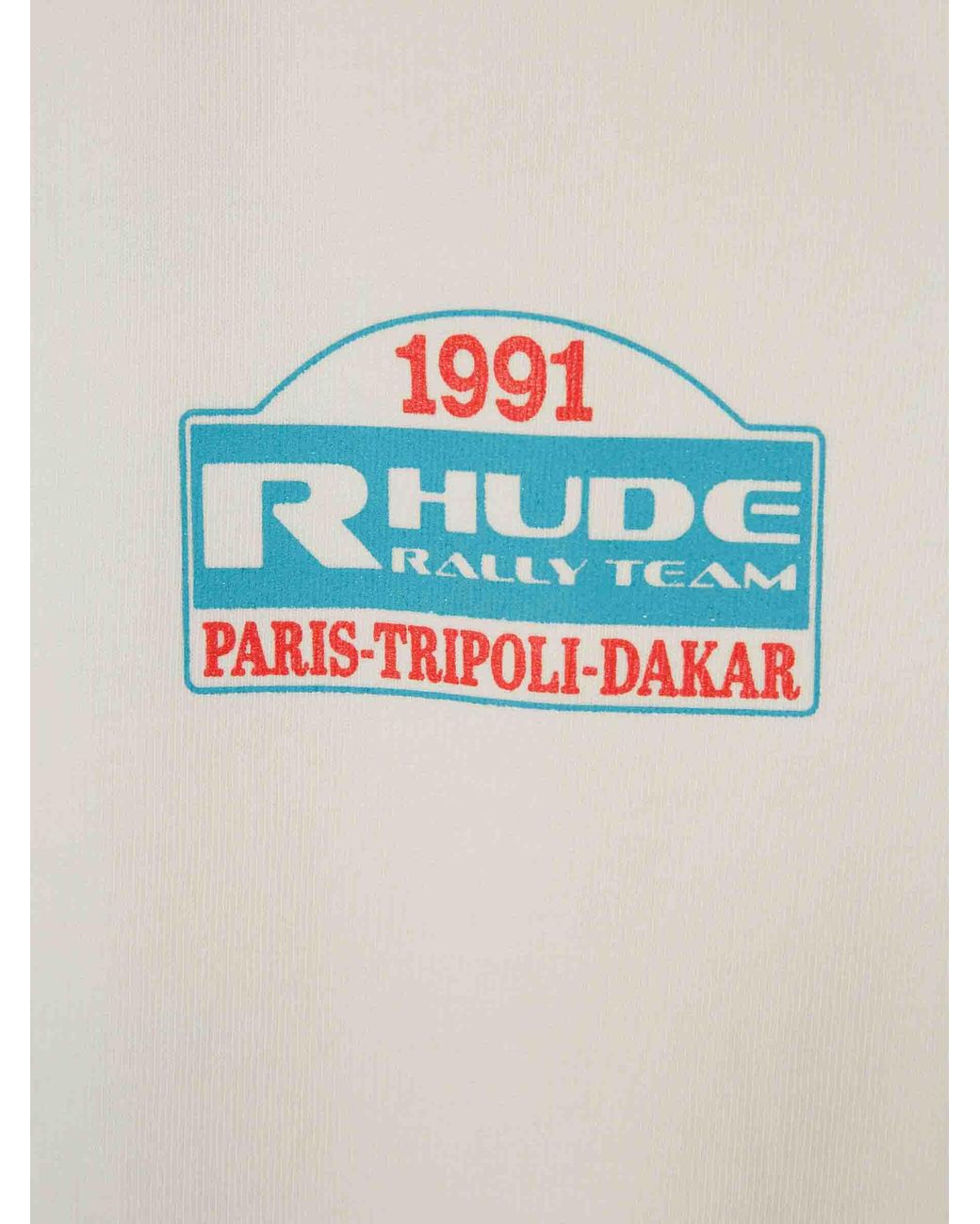 Rhude White Cotton Logo T-Shirt for men