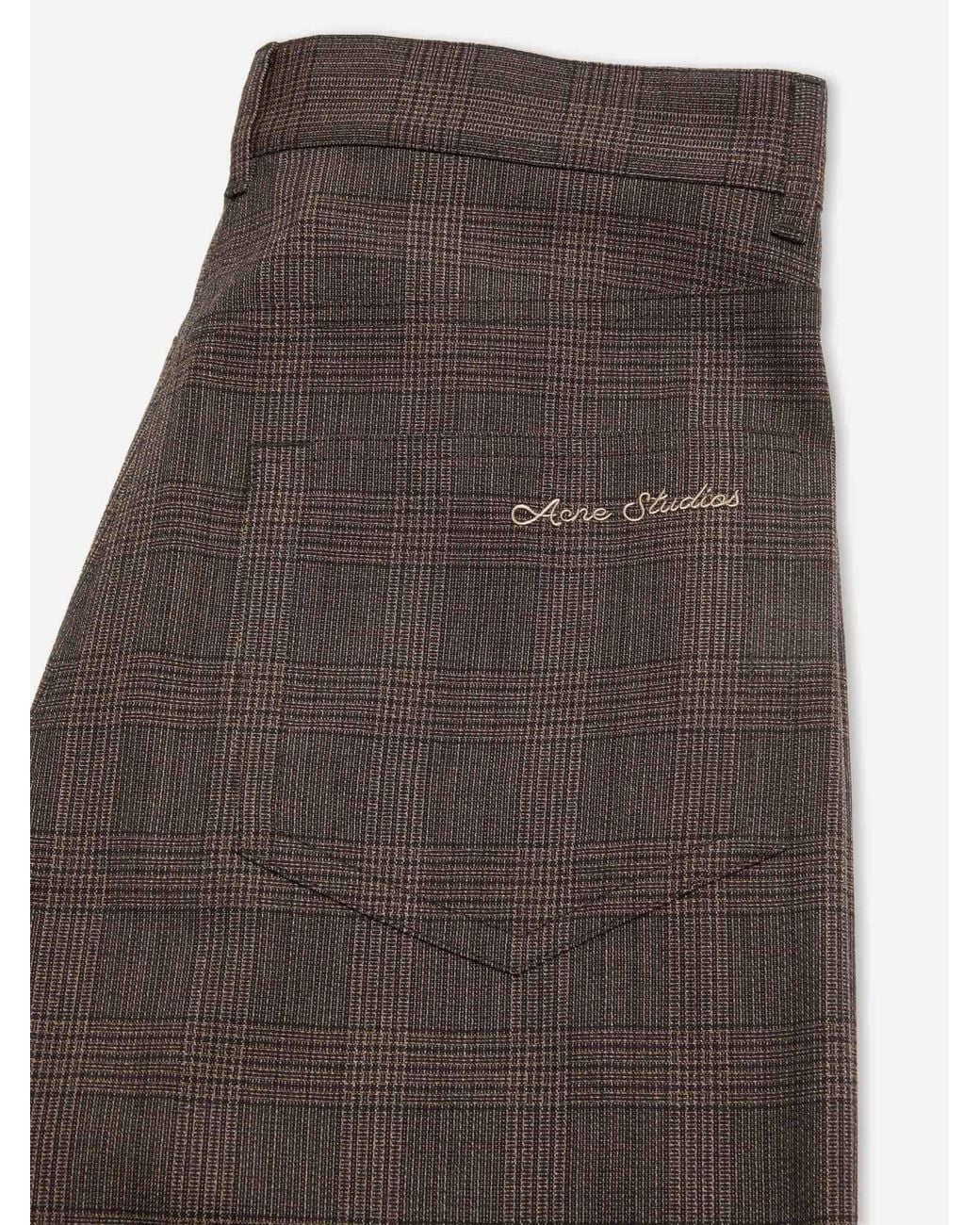 Acne Brown Plaid Dressy Pants