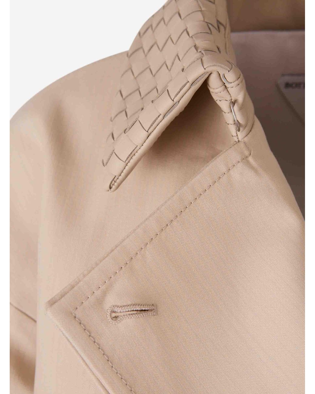 Bottega Veneta Natural Long Cotton Trench Coat