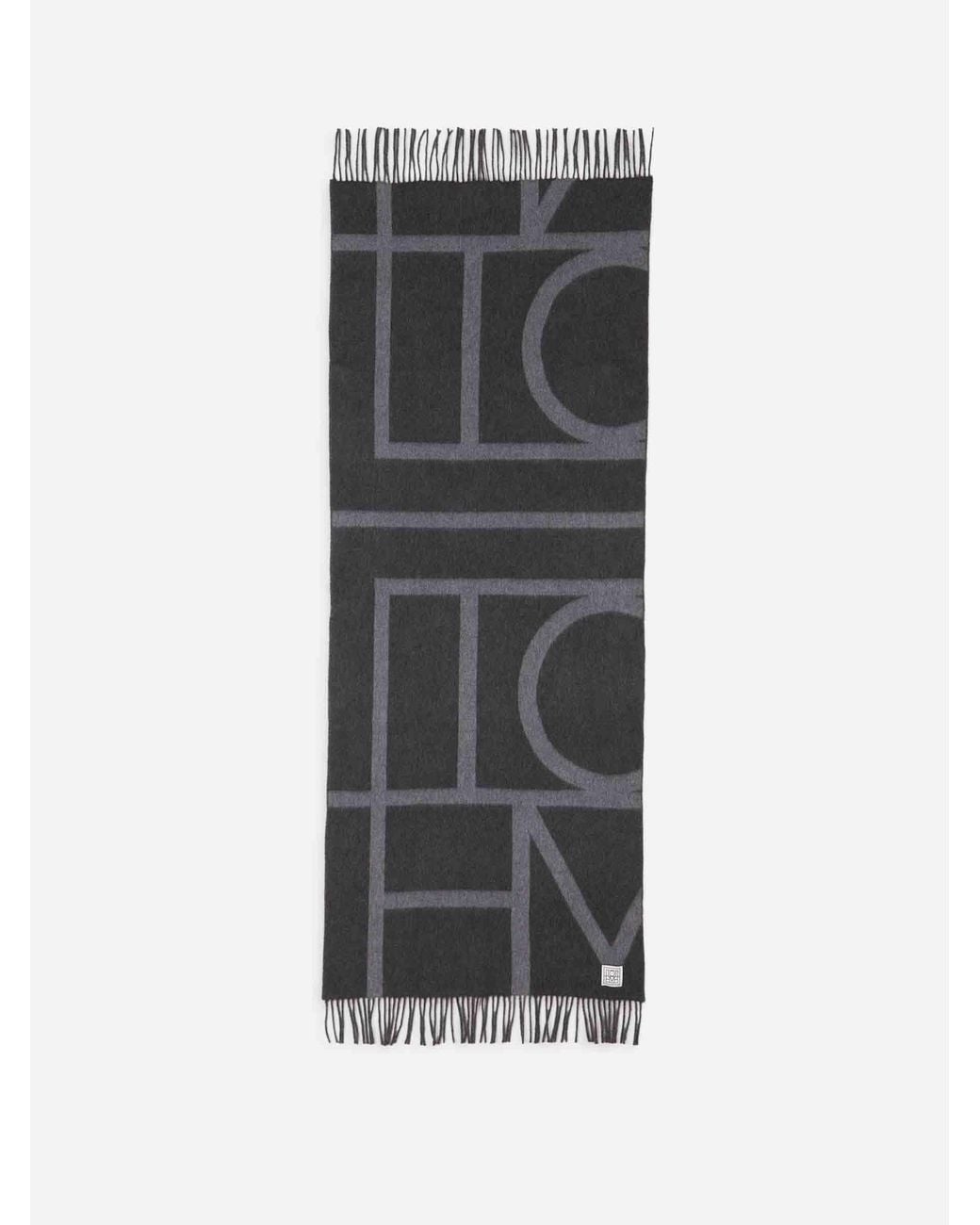 Sciarpa Di Lana Con Monogramma di Totême in Gray