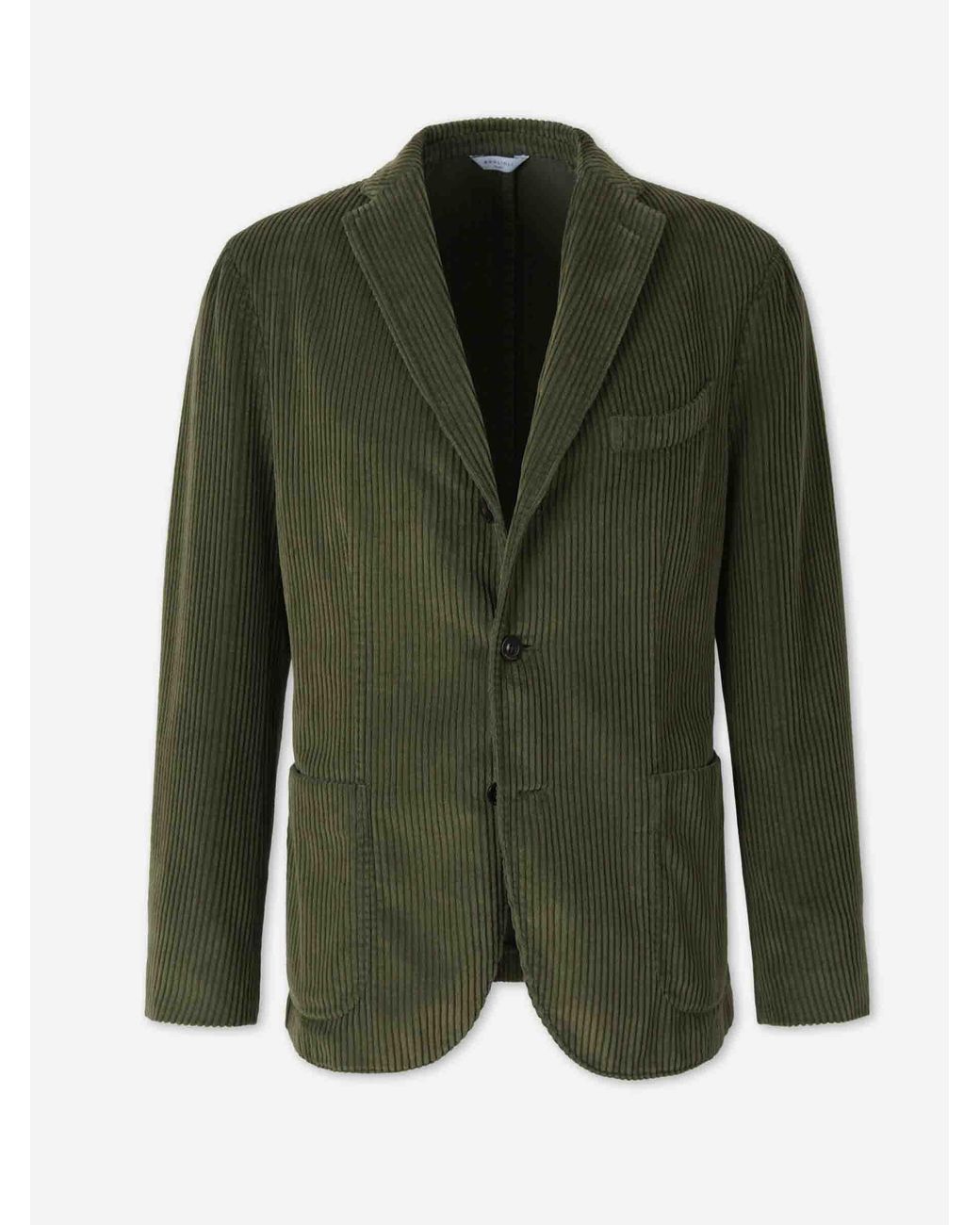 Boglioli Green Corduroy Crossover Blazer for men