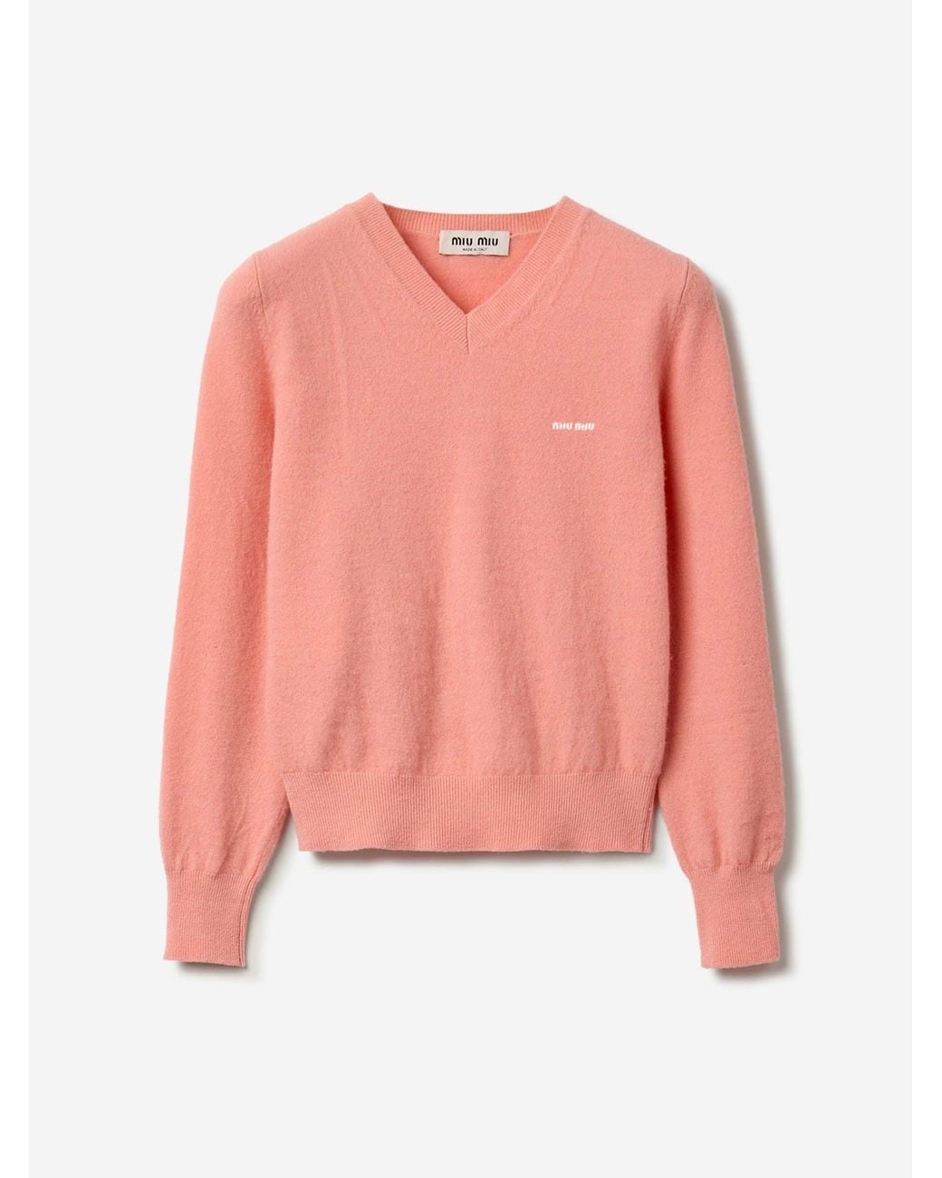 Miu Miu Pink V-Neck Sweater