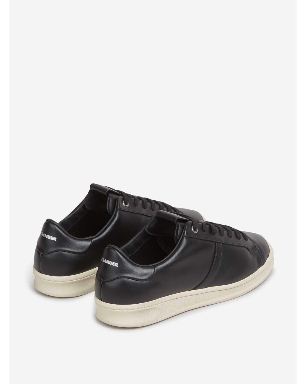 Jil Sander Black Leather Sports Shoes for men