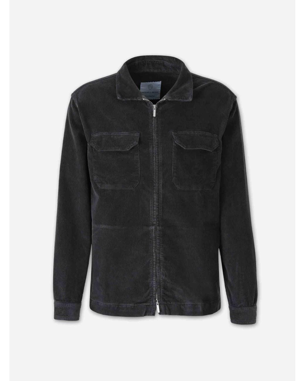 richard j. brown Black Corduroy Casual Jacket for men
