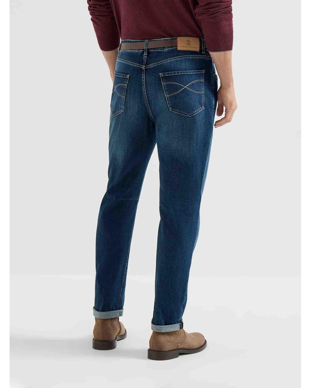 Brunello Cucinelli Blue Slim Cotton Jeans for men