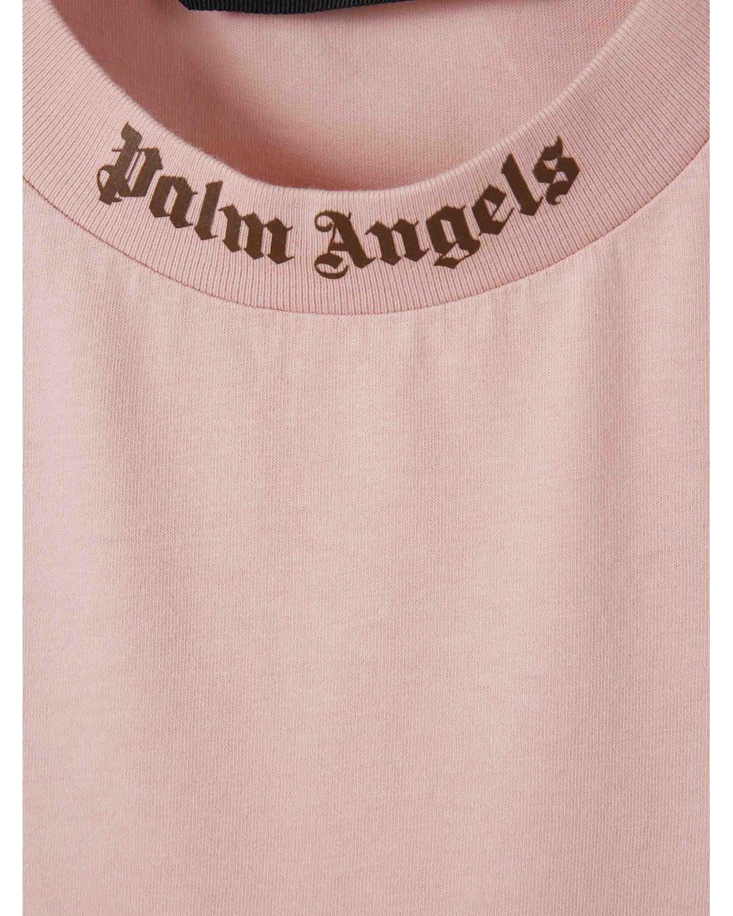 Palm Angels Pink Short Sleeve T-Shirt for men