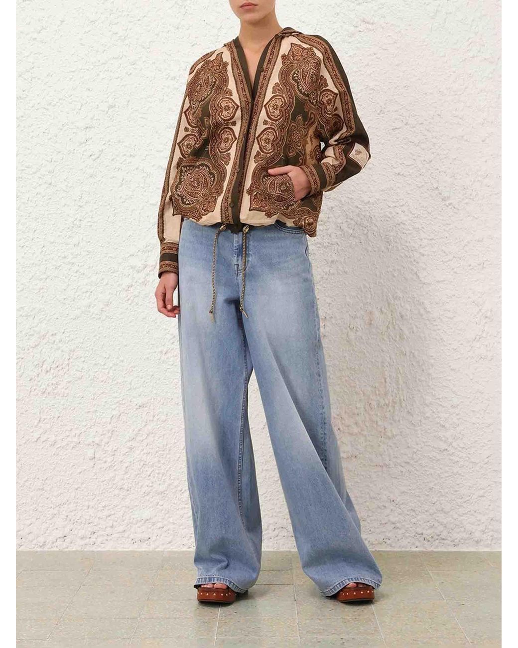 Blusa Estampada Capucha Zimmermann de color Brown