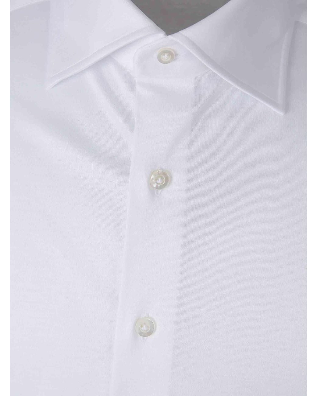 Fray White Micro Knit Shirt for men