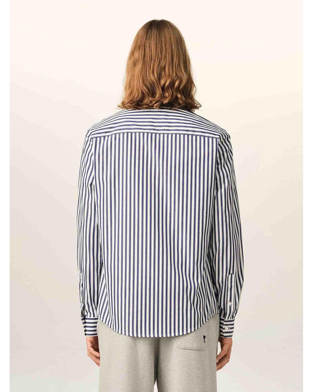 AMI Multicolor Striped Logo Shirt