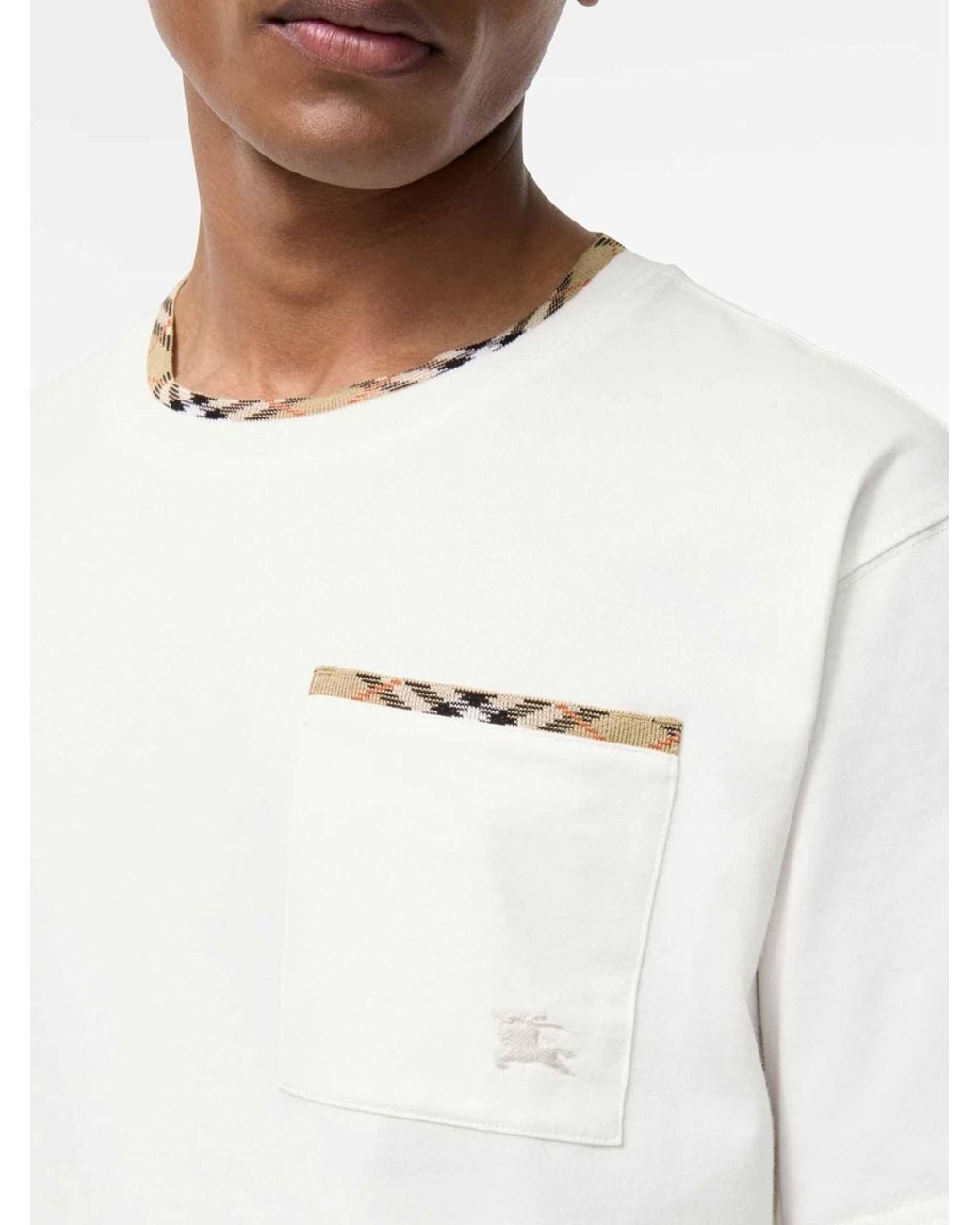 Burberry White Round Neck T-Shirt for men