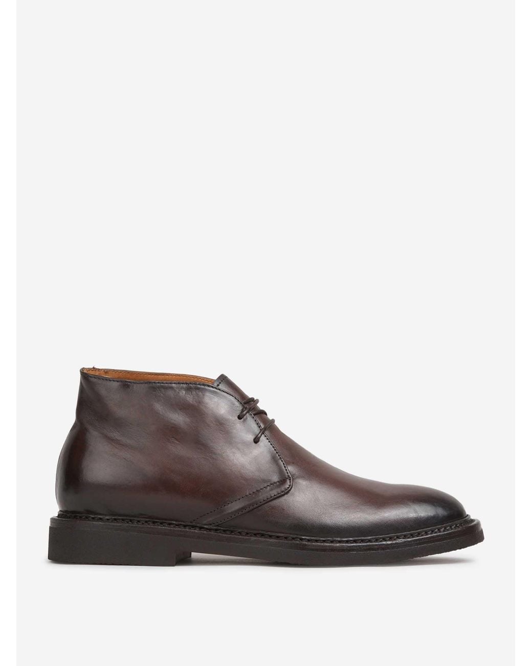 Officine Creative Brown Lace-Up Leather Boots for men