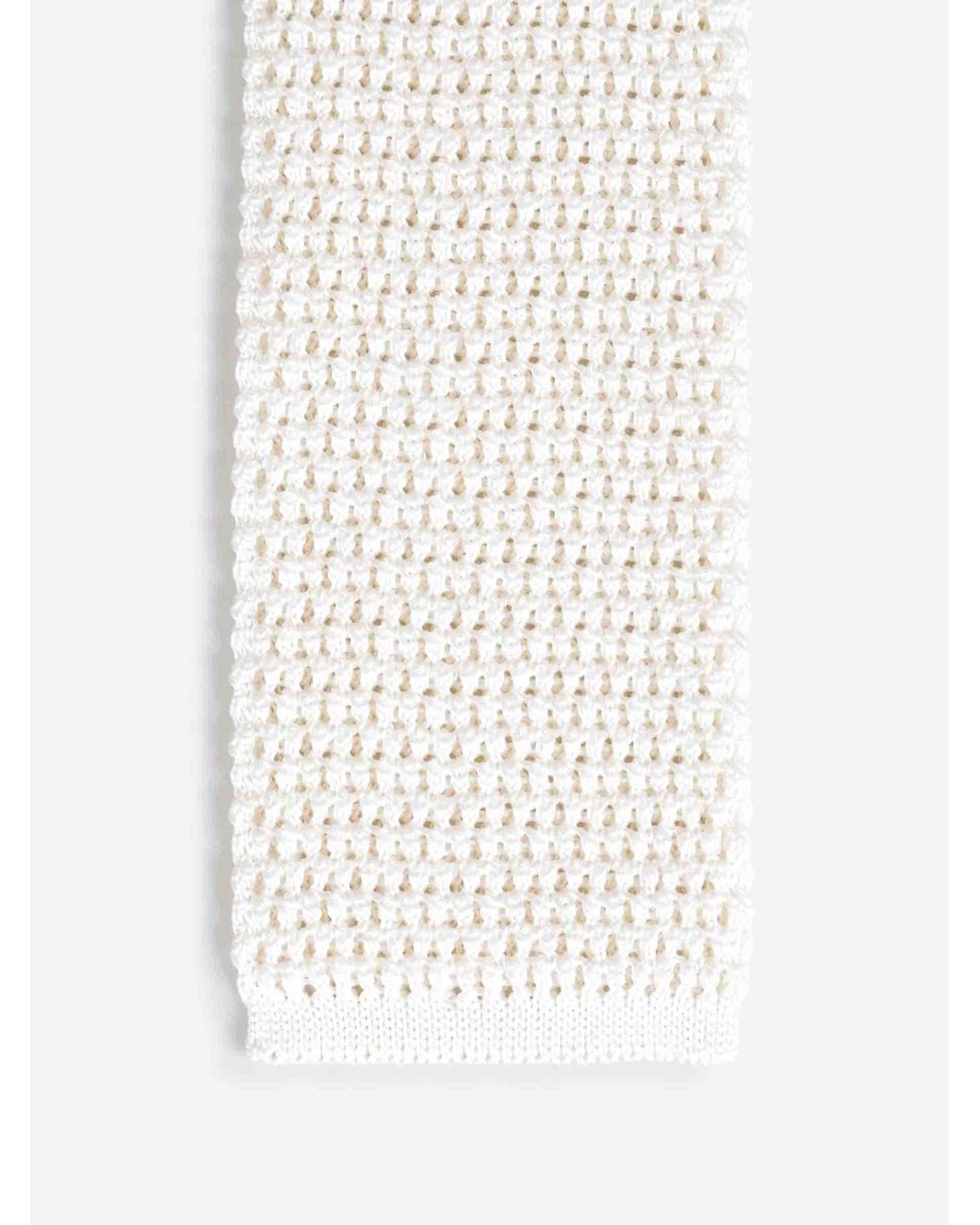 Tom Ford Seidenstrickkrawatte in Natural für Herren