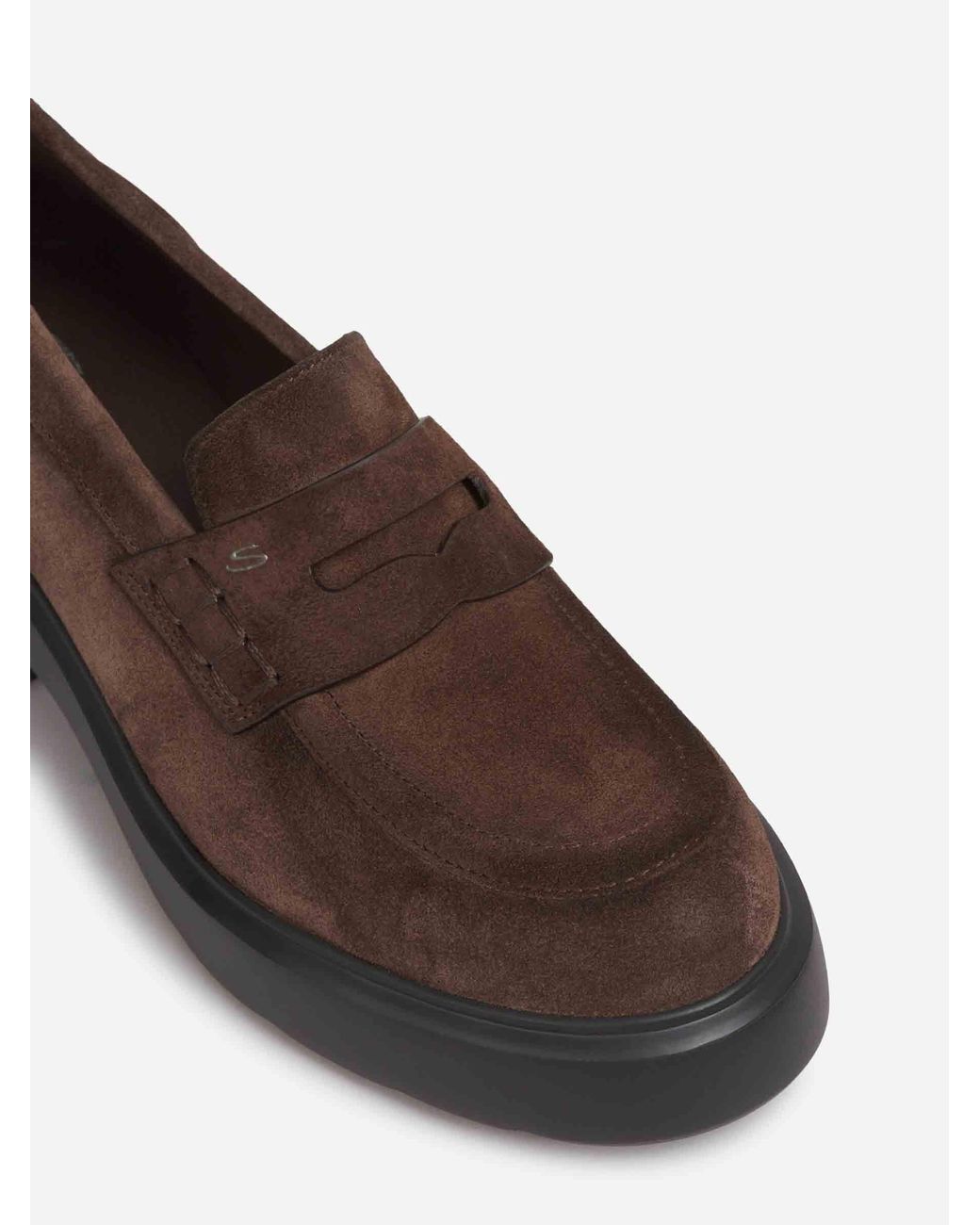 Santoni Brown Easy Penny Loafer
